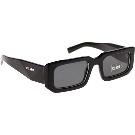 prada pr 06ys 09q5s0 men's rectangular sunglasses black|Prada PR 06YS Rectangle Sunglasses .